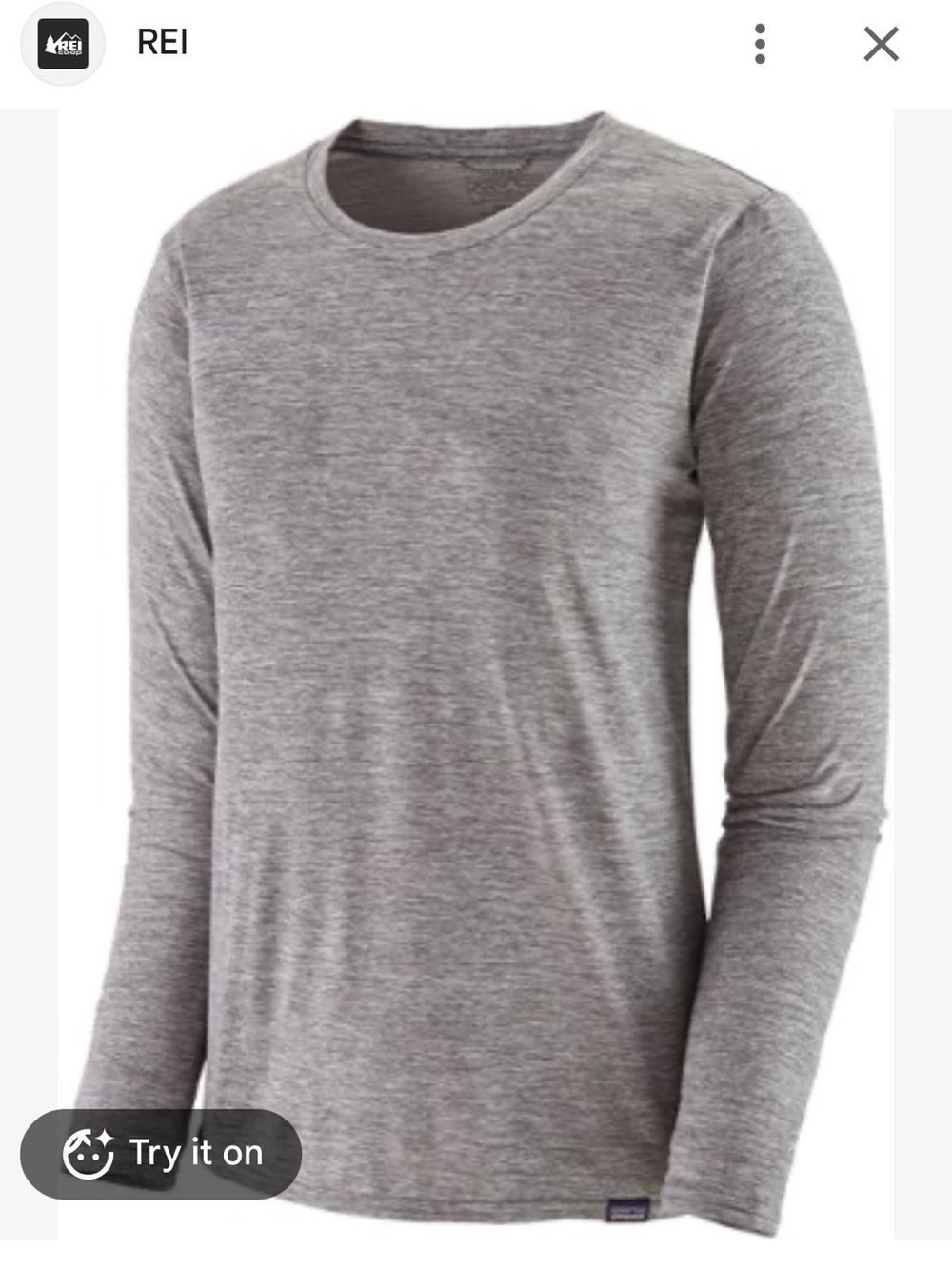 Patagonia Long-Sleeve Crew Neck Tee - Heather Gray